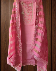 Shimmer Tissue Zari Embroidered Unstitched Suit Set