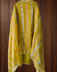 Shimmer Tissue Zari Embroidered Unstitched Suit Set