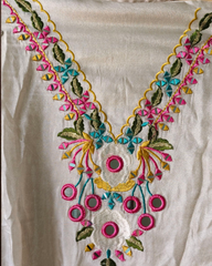 Shimmer Tissue Embroidered & Mirror Work Unstitched Suit Set