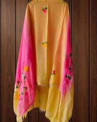 Organza Brush Paint Suit with Pearl & Sippi Latkan Detailing