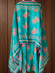 Muslin Digital Print Suit with Sequin & Mirror Neck Work – Unstitched Set