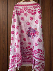 Cotton Suit with Crochet Lacing & Pearl Highlighting – Unstitched Set