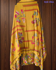 Cotton Digital Print Unstitched Suit with Neck Work