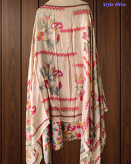 Cotton Digital Print Unstitched Suit with Neck Work