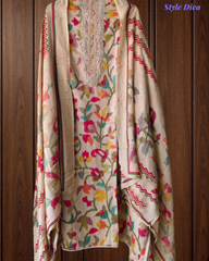 Cotton Digital Print Unstitched Suit with Neck Work