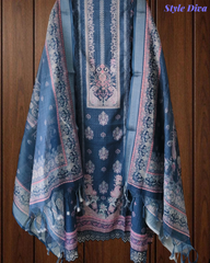 Linen Digital Printed Suit with Sarvoski Highlighting