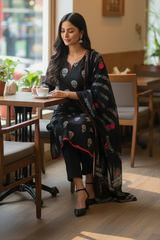 Cotton Printed Suit with Faux Mirror & Embroidery | Unstitched Beauty