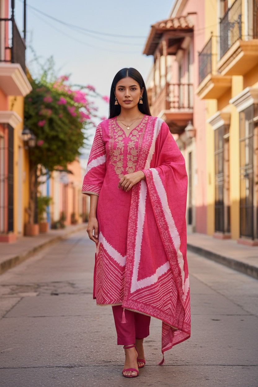 Muslin Digital Print Unstitched Suit with Embroidery & Cut-Dana High-Lighting