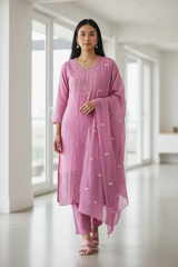 Premium Georgette Lucknowi Embroidery Unstitched Suit