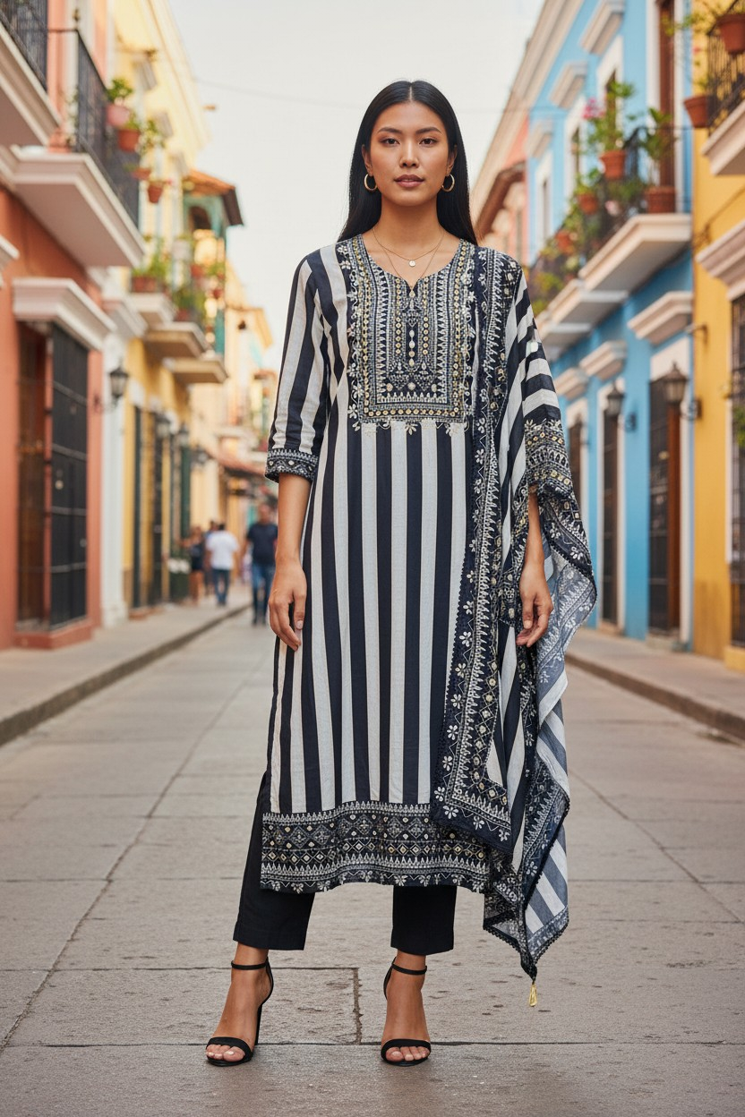 Muslin Digital Print Unstitched Suit with Mirror High-Lighting and Printed Dupatta