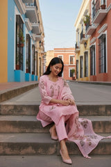 Pakistani Style Mul Chanderi Cut Work Embroidered Un-Stitched Suit with Digital Print Dupatta