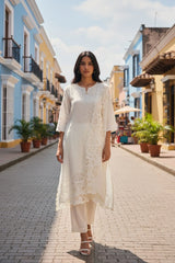 Mul Chanderi Appliqué Unstitched Suit with Mul Chanderi  Dupatta