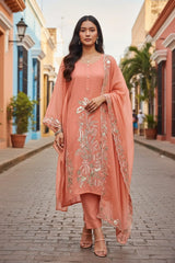 Soft Mul Chanderi Gotta Work Un Stitched Suit with Matching Dupatta