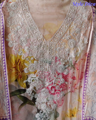 Organza Digital Print Zari Work Semi-Stitched Suit with Organza Digital Print Dupatta