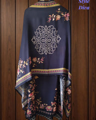 Muslin Digital Print Pearl High-Lighting Semi-Stitched Suit with Tassel Dupatta
