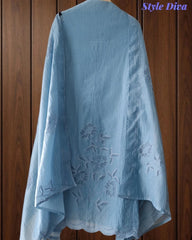 Crush Mul Cotton Overall Laser Cut Embroidery Unstitched Suit with Scalloped Embroidered Dupatta