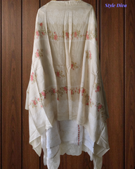 Soft Cotton Digital Print Suit with Daman Lacing & Pearl Highlights