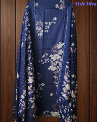 Soft Cotton Digital Print Suit Set with Sequins & Knot Highlights