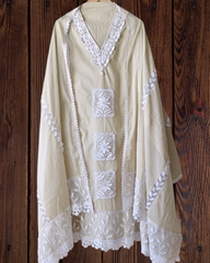 Pure Cotton Pakistani Style Unstitched Suit with Crochet Lacing Dupatta