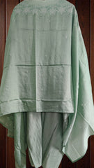 Muslin Digital Print Kurta with embroidary Highlighting & Matching muslin Dupatta – Semi-Stitched Suit