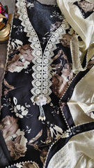 Pakistani pure rayon  crochia lacing suit
