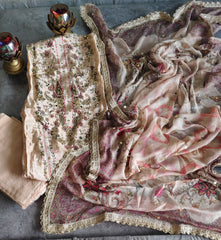 Crepe  designer unstiched kurta with highlighting all over  rayon bottom chiffon dupatta with highlighting