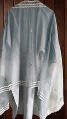 Elegant Mul Chanderi Kurta Set with 3d  Work &  mirror work organza Dupatta – semistitched |  Bottom Fabric