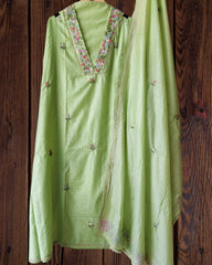 Modal unstiched kurta with hand embroidary on all over kurta rayon bottom n modal dupatta with hand work embroidery