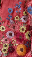 Elegant Soft Organza Unstitched Suit with Embroidery