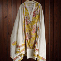 Pakistani PURE Cotton crochia lacing   UNSTITCHED SUIT