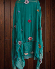 Elegant Soft Organza Unstitched Suit with Embroidery