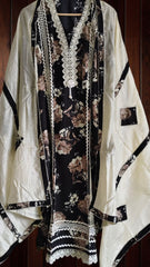 Pakistani pure rayon  crochia lacing suit