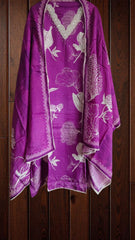 Muslin Digital print pearl work Semi Stitched Suit