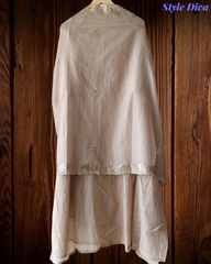 Pure Mul Chanderi Pita Work Embroidered Unstitched Suit with Dupatta