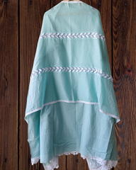 Pure Cotton Pakistani Style Unstitched Suit with Crochet Lacing Dupatta