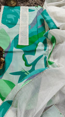 Pakistani Cotton Un STITCHED SUIT -GREEN MULTI-COLOR