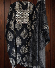 Cotton Suit Set with Real Mirror Work & Printed Kota Dupatta – Unstitched Elegance