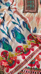 Muslin ikkat print  Suit with hand work