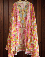 Cotton Digital Print Suit with beautiful  hand work on neck