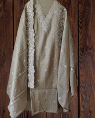 Mul cotton with quilling work n embroidery  on all over kurta rayon bottom n quilling work mul cotton dupatta