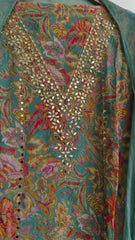 Soft Organza Suit Set with Mirror Sequin Hand Work – Unstitched Grace