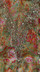 Soft Organza Suit Set with Mirror Sequin Hand Work – Unstitched Grace
