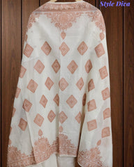 Pure Cotton Weaving Embroidery Unstitched Suit with Coordinated Dupatta