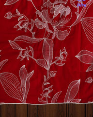 Pure Cotton Thread Embroidered Unstitched Suit with Embroidered Mul Cotton Dupatta and Chikanri Bottom