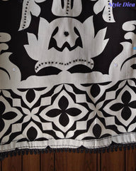 Cotton Digital Print Unstitched Suit with Bead Work and Mul Dupatta