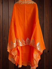 Elegant Mul Chanderi Un-Stitched Suit with Pita & Thread Embroidery Detailing