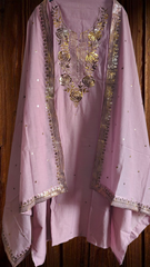 Pure Mul Chanderi Embroidered Un-Stitched Suit with Mukesh Dupatta