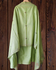 Modal unstiched kurta with hand embroidary on all over kurta rayon bottom n modal dupatta with hand work embroidery