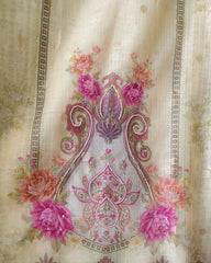 Kota Digital Printed Unstitched Suit with Pearl Highlighting and Printed Dupatta