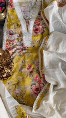 Pakistani PURE Cotton crochia lacing   UNSTITCHED SUIT